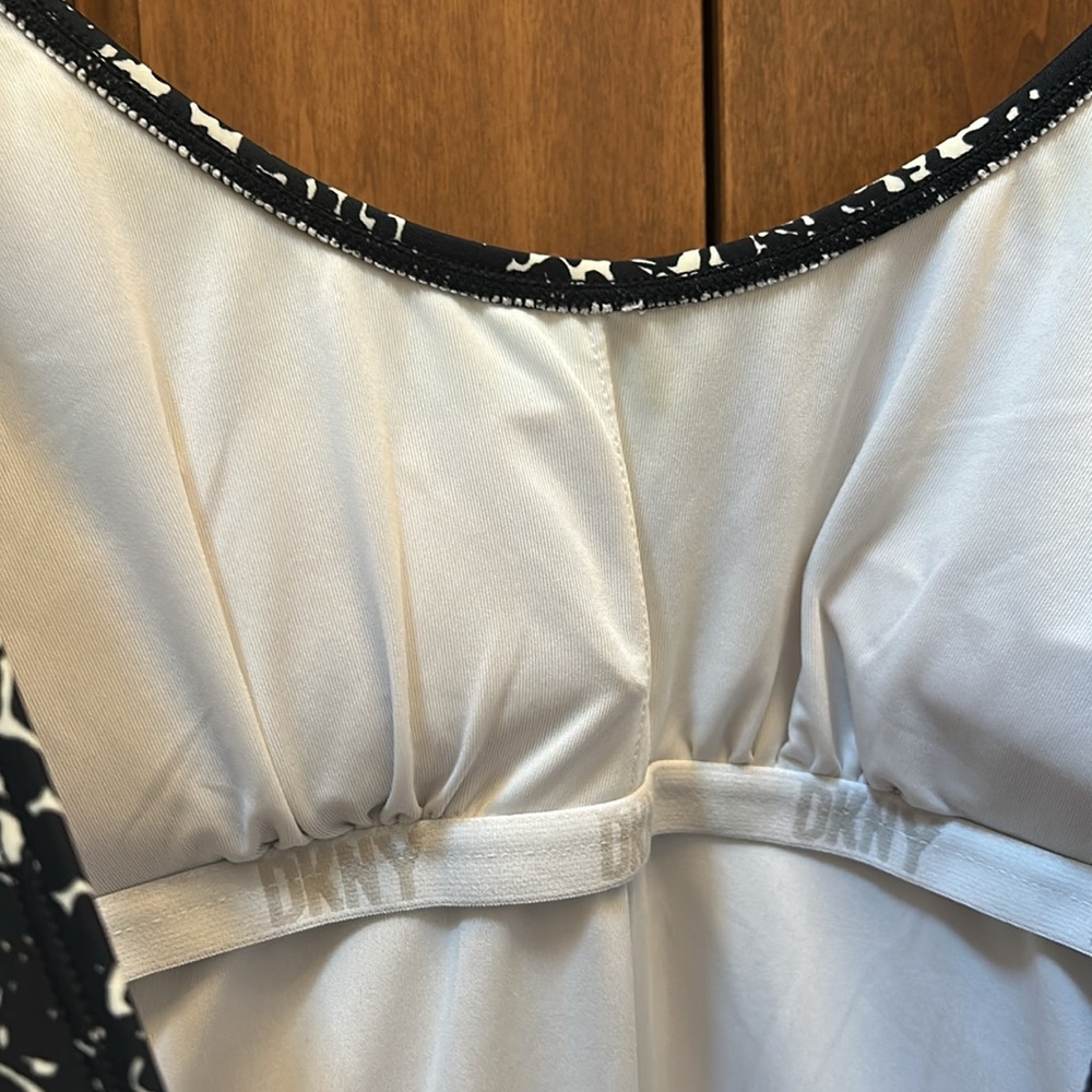 DKNY Black and White Snakeskin Print Swimsuit size 10 - Picture 5 of 5